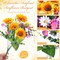 2 Bundles Spring Memorial Cemetery Flowers – 16.93” Artificial Sunflower, Daisy & Eucalyptus Bouquet for Grave and Headstone Decorations